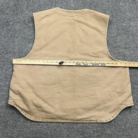 VTG Carhartt Vest Mens 2XL Tan Sherpa Lined Workwear Zip Front V13SDL Made USA - Picture 7 of 8